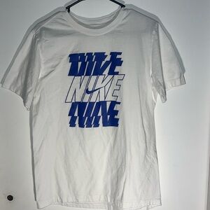 Nike T-Shirt, Medium Size, White & Blue